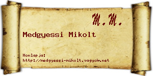 Medgyessi Mikolt névjegykártya